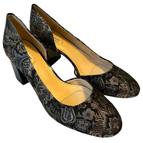 Alex Marie Martel Block Heels Metallic Brocade Womens 8.5 - Picture 1 of 10